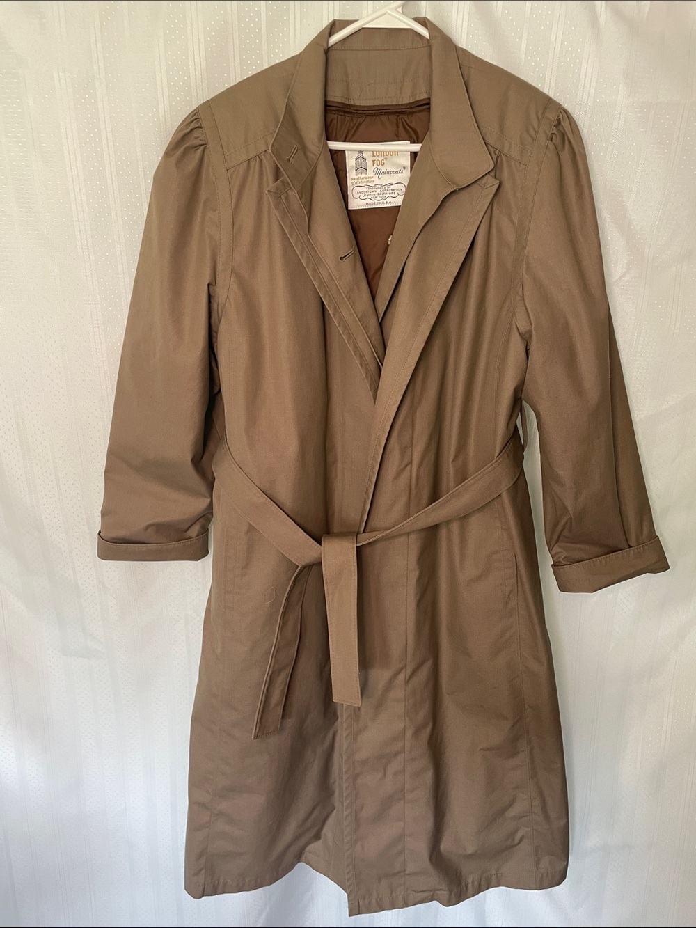 London Fog Size 16 Pet. Classic Women's Trench Coat - Taupe Brown